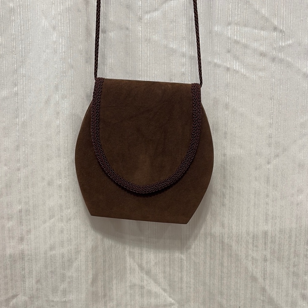 Vintage Brown Suede Mini Shoulder Bag